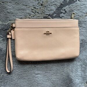 Coach Beige Wristlet Clutch